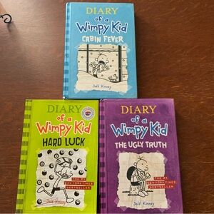 Lot of 3 Diary of a Wimpy Kid Books 2 Hard 1 Soft Cover Book Set 5,6,8